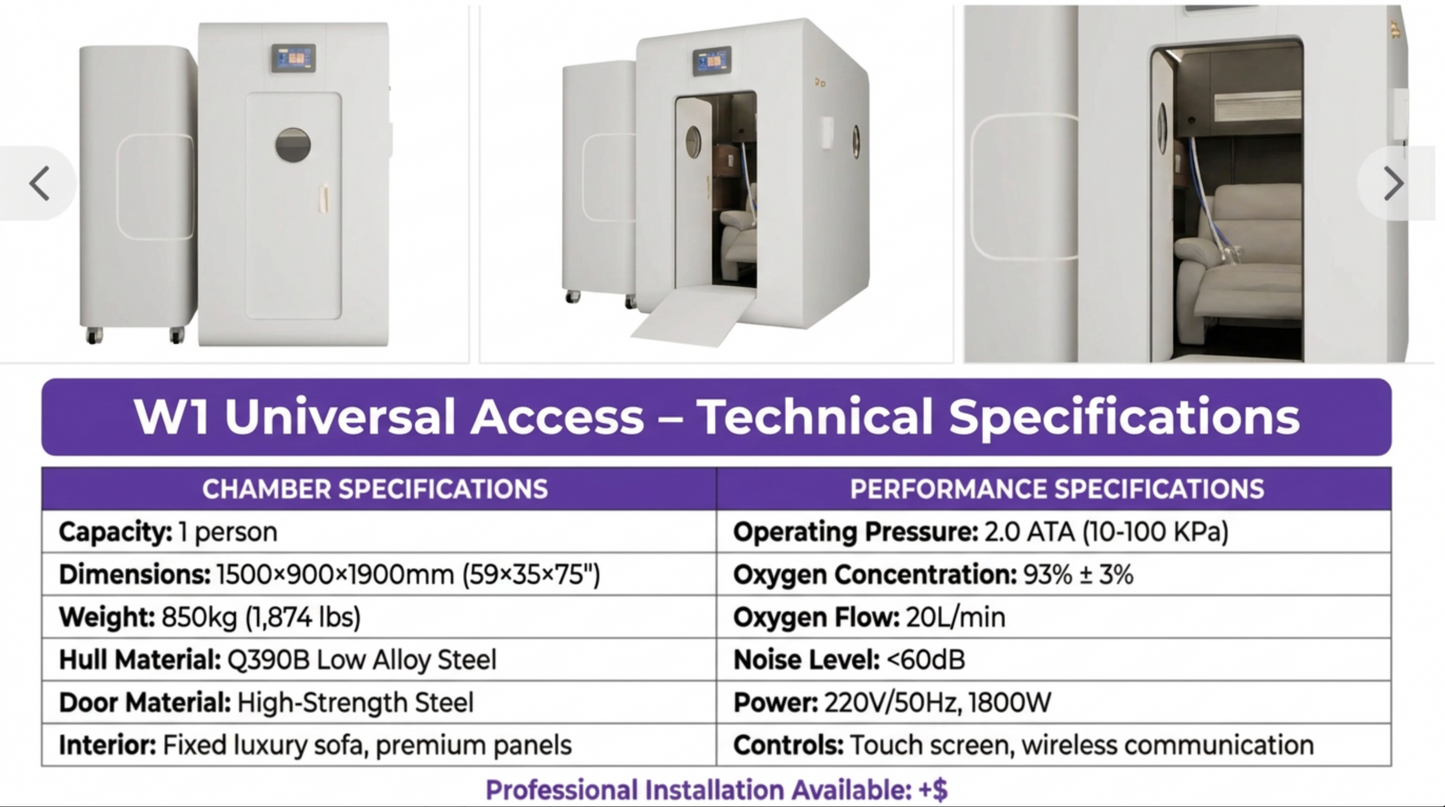W1 Universal Access Hyperbaric Chamber 2.0 ATA