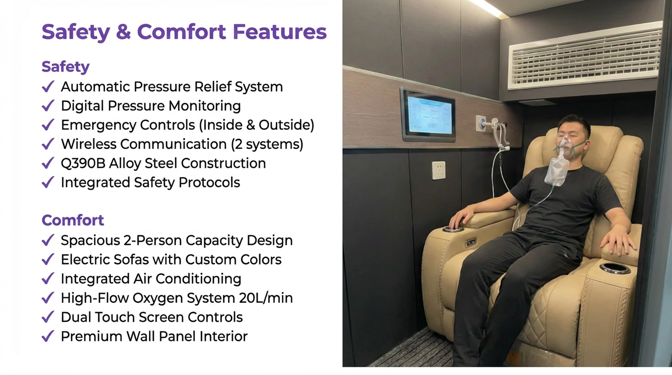 A1 One-Seater Professional Hard Hyperbaric Chamber 2ATA