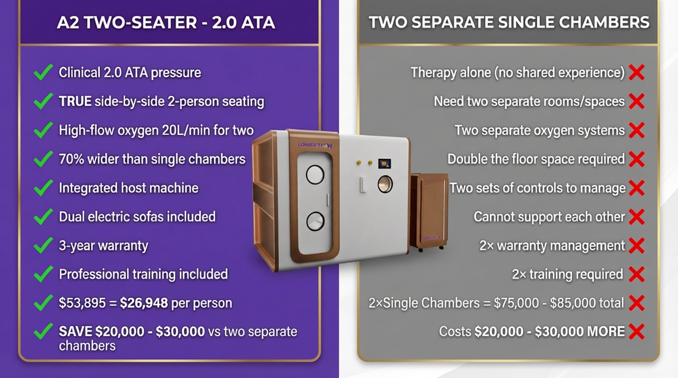 A2 Two-Seater Professional Hard Hyperbaric Chamber 2ATA