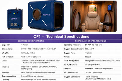 CF-1 Carbon Fiber Hyperbaric Chamber 2.0 ATA